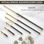 Plantex Stainless Steel & Alluminium Cabinet Handle/900mm Wardrobe Handle for Home/Cupboard Door Pull-Push Handles for Office - Pack of 1 (DTC-3960, Black & Gold)