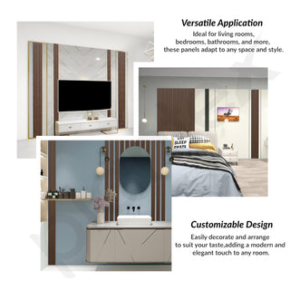 Plantex Wall Panel/Charcoal Louver Panel for Wall with Size - 5 Inch x 8 Ft/Durable, Lightweight, and Stylish Panels for Office/Hotel/Ideal for Walls & Ceilings - Pack of 1 (5006/02)