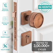 Plantex Stainless Steel Door Lock/Heavy Duty Main Door Knob Lock With 3 Keys/Mortise Door Lock For Home/Office/Hotel With 3 Years Warranty(Pvd Rose Gold)
