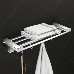 Plantex Towel Rack for Bathroom/304 Grade Stainless Steel Towel Bar/24 Inch Towel Hanger/Towel Stand/Bathroom Accessories - Pack of 1 (Tesla - 2706, Chrome)