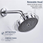 Plantex Shower Head for Bathroom with Shower Arm/Bathroom shower Combo(488) Strong ABS Combo/Rain Shower/Adjustable Head/9 Inch Shower Arm/6 Inch Shower Head