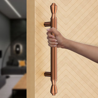 Plantex Heavy Duty 14 Inch Main Door Handle - Pull-Push for Wooden & Glass Doors - Pack of 1 (PVD Rose Gold) - 3 Years Warranty