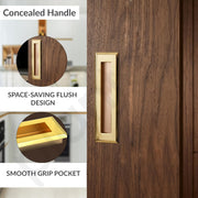 Plantex Sliding Door Handle/Concealed Handle for Sliding Door/160mm Concealed Handle for Wardrobe/Kitchen Cabinet - Pack of 4 (PVD Gold)