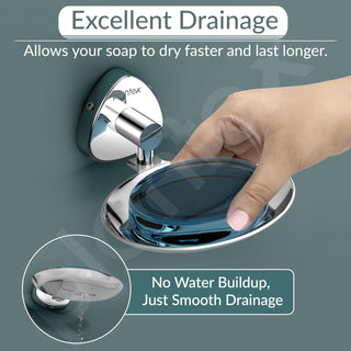 Plantex J4 Stainless Steel Wall Mounted Soap Holder for Bathroom/Soap Holder for Kitchen/Soap Stand for Bathroom/Bathroom Accessories (Chrome Finish) Angel