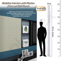 Plantex Wall Panels/Louvers Panel for Wall 8 Feet/Charcoal Panel for Interior Wall Décor/3D Wall Panel - Pack of 5 Covers - 16 Sq. Ft,, Size-5 Inch x 8 Feet (Ivory Gold)