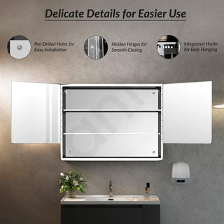 Plantex Premium Bathroom Cabinet with Mirror/ 304 Stainless Steel Bathroom Mirror with Shelf/Storage/Bathroom Organiser/Bathroom Accessories (24x32 Inch-Chrome/Double Door)