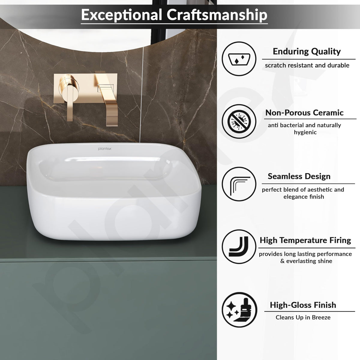 Plantex Platinum Ceramic Rimless Commode with Wash Basin for Bathroom/S ...