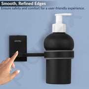 Plantex 304 Grade Stainless Steel Wash Basin Hand Wash Holder and Dispenser for Liquid Soap for Bathroom Accessories - Senso (Black)