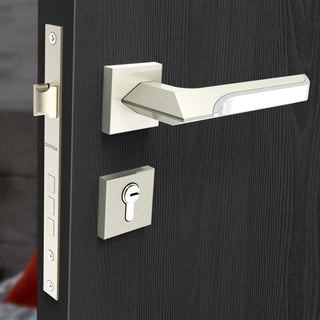 Plantex Triple Security Door Lock for Home/Main Door Lock Set with 3 Years of Warranty/Mortise Lock for Door with Brass Lock Body & Cylinder(7082 - Satin White & Chrome)