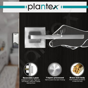 Plantex Heavy Duty Door Lock – Bathroom Door Lock/Mortise Keyless Handle Set for Home/Bathroom/Store Room/Balcony/Office with Baby Latch (605 - Satin)