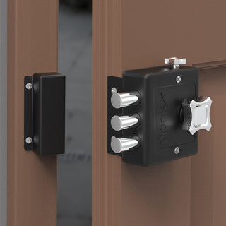 Plantex Heavy Duty Dead Bolt Lock/Rim Lock Set/Trio Lock Dead Bolt for Home,Office,Hotel (Z-Black), Brass;Metal