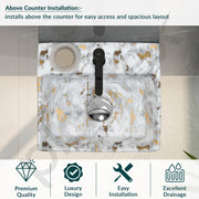 Plantex Wall Mount Washbasin for Bathroom/Designer Ceramic Bathroom Sink/Rectangle Tabletop Wash Basin/Home/Office (13 x 11.5 x 4.5 Inch)