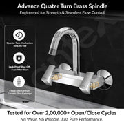 Plantex Pure Brass Sink Mixer Tap for Kitchen with 360Ãƒâ€šÃ‚Â° Swivel Spout/Kitchen Sink Faucet with Brass Wall Flange & Teflon Tape-7 Year Warranty(PRI-314-Chrome)