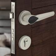 Plantex Heavy Duty Door Lock/Main Door Mortise Lock Handle/Handle Set for Home/Office/Door Accessories - (PT-012, Satin & Black)