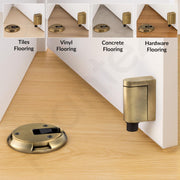Plantex Door Stopper for Home/Floor Mounted Door Holder/Door Stopper for Hotel/Office/Stops for Door - Pack of 1 (Brass Antique)