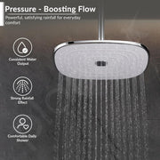 Plantex ABS Shower Head for Bathroom/10x8 Inch Rain Shower Head/Pressurized Overhead Shower/Self Cleaning Shower Head/Water Saving – (Chrome, D326)
