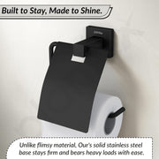 Plantex Stainless Steel Toilet Paper Holder/Roll Holder for Bathroom/Tissue Paper Holder/Bathroom Accessories - Pack of 1, Aqua (Black)