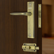Plantex Heavy Duty Door Lock ÃƒÂ¢Ã¢â€šÂ¬Ã¢â‚¬Å“ Bathroom Door Lock/Mortise 8inch Keyless Plate Handle Set for Home/Bathroom/Store Room/Balcony/Office with Baby Latch (8105, Brass Antique)