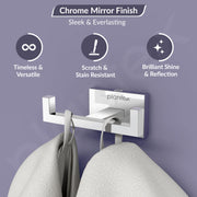 Plantex 304 Grade Stainless Steel Robe Hook/Cloth Hanger/Robe Hooks for Bathroom/Hooks for Wall/Bathroom Accessories - Chrome (Benz)