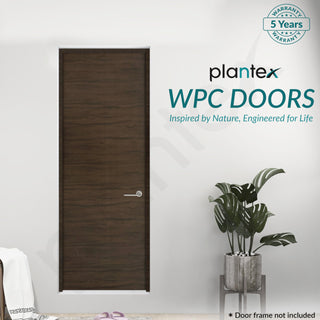 Plantex WPC Doors for Bathroom (25 mm - Thickness)/Termiteproof Bathroom Door/2.25x6.5 Feet Wooden Finished Door for Home/Balcony/Office/Kitchen, Density-600 (27x78 inch,19.5 kg- Charcoal Oak), Brown