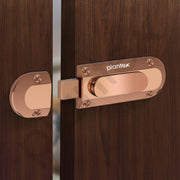 Plantex Door Stopper/Door Latch for Main Door/Baby Latch for Bathroom/Door Lock for Home and Office Doors - Pack of 3 (Rose Gold)