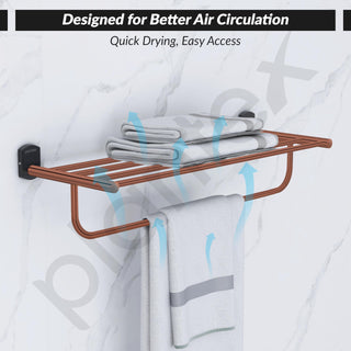 Plantex 304 Grade Stainless Steel 24 inch Towel Rack/Towel Rod for Bathroom/Napkin Hanger for Bathroom - Parv (Rose Gold & Black)