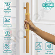 Plantex 20.5 Inch Main Door Handle/Aluminium Door Handle/Pull-Push Door Handle/Door Accessories (Pack of 1, Gold)