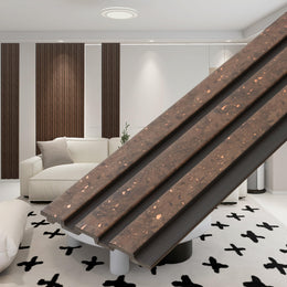 Plantex Wall Panels/Louvers Panel for Wall 8 Feet/Charcoal Panel for Interior Wall Décor/3D Wall Panel - Pack of 5 Covers - 15 Sq. Ft,, Size-5 Inch x 8 Feet (Cocoa Wooden)