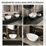 Plantex Ceramic Basin/Wash Basin for Bathroom/Tabletop Wash Basin/Bathroom Basin (Cadiz, White)