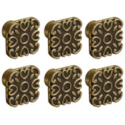 Plantex Knobs for Drawer/Square Drawer Knobs/Knobs for Cabinets/Pull-Push Knobs for Kitchen/Bedroom Drawer - Pack of 6 (DTK-299, Brass Antique)