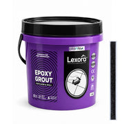 Plantex Lexora Epoxy Grout/3-Part Epoxide Resin Tile Grout/Floor & Wall Tiles Joints/Waterproof & Stain Proof/Bathroom & Industrial Use - 1 kg (Silver Black)