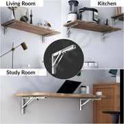 Plantex Heavy Duty 12 Inch Foldable Shelf Bracket/Stainless Steel Multipurpose Bracket/L Bracket/Space Saving Wall Bracket for Shelf/Folding Table Bracket for Home & Office (Pack of 2, Chrome)