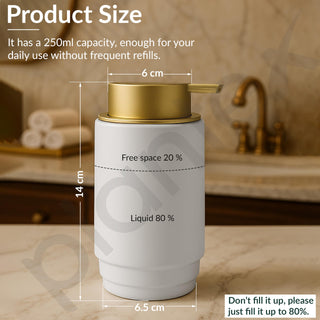 Plantex Ceramic Soap Dispenser for Washbasin/Hand Soap Dispenser/Soap Dispenser for Kitchen/Bathroom Accessories - Pack of 1