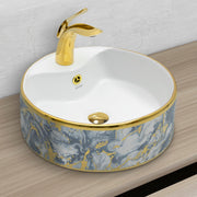 Plantex Table Top Wash Basin For Bathroom/Small Basin for Handwash/Countertop  Washbasin - Indo-European Collection (16 x 16 x 6 Inch)