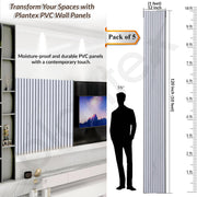 Plantex PVC Wall Panel/Louvers Panel for Wall/3d wall panel for Interior Wall Décor/Eco-Friendly Fluted Panel for Wall/- Pack of 5,Covers - 50 Sq. Ft (White and Black-12 Inch x 10 Ft)