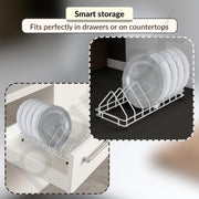 Plantex Stainless Steel Plate Stand for Kitchen Cabinet/Dish Organizer for Kitchen/8 Slot Plate Rack Holder-(Size-4 inches, Slot- 8, Pack of 1)