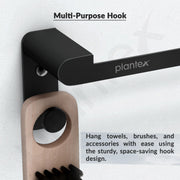 Plantex Space Aluminum Towel Hanger for Wash Basin/Towel Ring for Bathroom/Hand Towel Holder with Hooks/Bathroom Accessories (Rich Black)