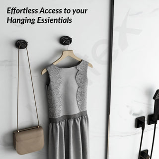 Plantex J4 Stainless Steel Clothes Hanger for Wall/Hangers for Bathroom/Robe Hook/Bathroom Accessories (PVD Black Finish) Onix
