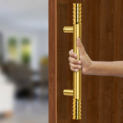 Plantex Heavy-Duty Golden Lotus 14 Inch Main Door Handle for Home/Glass & Wooden Door/Pull-Push Handle for Home/3 Years Warranty Pack of 1 (Gold)