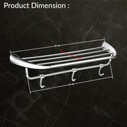 Plantex Smero Pure Brass 24 inch Towel Rack for Bathroom/Towel Stand/Hanger/Towel Holder/Towel Bar/Bathroom Accessories - Craft (Chrome)