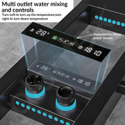 Plantex 304 Stainless Steel LED Bathroom Shower System/Majestic Flow Shower Panel for Bathroom Full Set with Smart Digital Display- (Rich Black, KM-8103B)