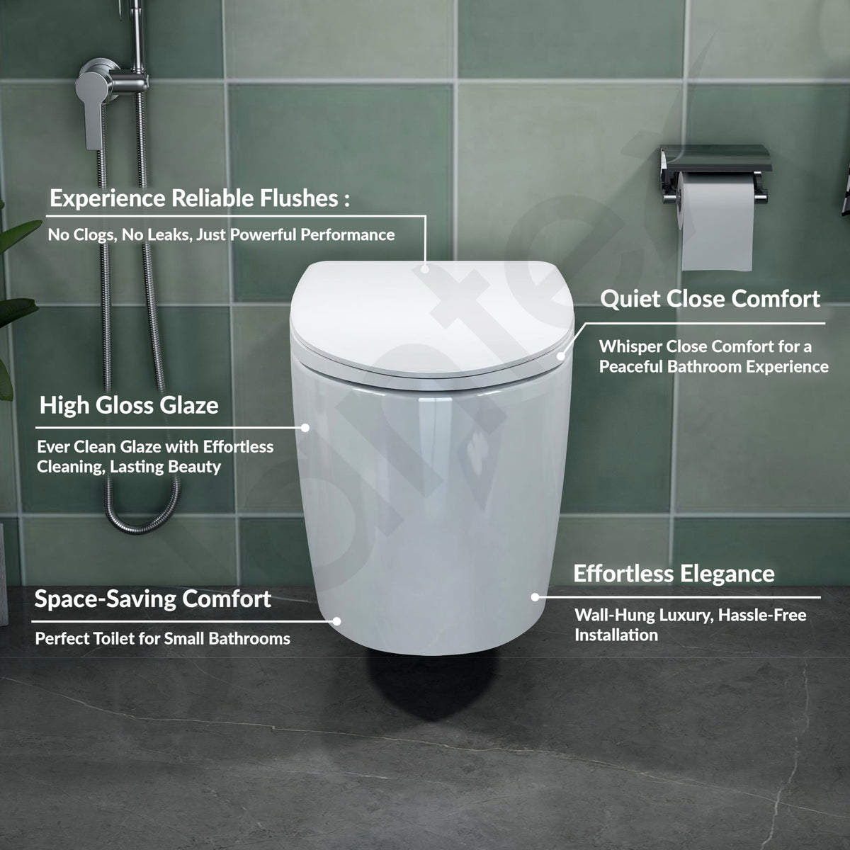Plantex Platinum Ceramic Wall Hanging Western Toilet/Rim Washdown ...