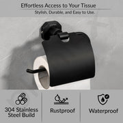 Plantex 304 Grade Stainless Steel Toilet Paper Holder for Bathroom/Toilet Paper Roll Stand/Tissue Holder/Bathroom Accessories - Nipron (Black)