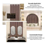 Plantex Wall Panels/Louvers Panel for Wall 8 Feet/Charcoal Panel for Interior Walls Décor/3D Wall Panels - Pack of 7Covers - 28 Sq. Ft, Size-5 Inch x 8 Feet (Brown Marble)