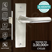 Plantex Heavy Duty Door Lock ÃƒÂ¢Ã¢â€šÂ¬Ã¢â‚¬Å“ Bathroom Door Lock/Mortise 8inch Keyless Plate Handle Set for Home/Bathroom/Store Room/Balcony/Office with Baby Latch (8121, Steel Satin and Chrome)