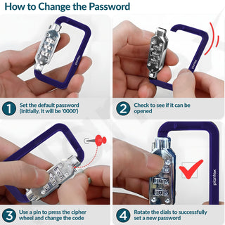 Plantex 3-Digit Code Combination Lock/Number Lock/Portable Luggage Lock/Travel Lock for Briefcase/Laptop Bags - Pack of 2 (Blue)