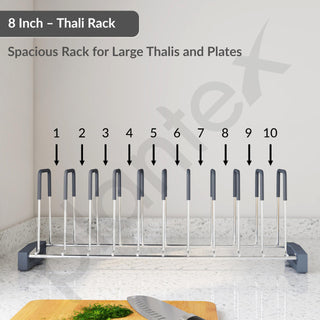 Plantex Stainless Steel Plate Rack/Thali Stand/Tandem Box Plate Stand/Dish Racks/Plate Holder for Modular Kitchen- Set of 2 (Chrome)