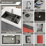Plantex Sink for Kitchen/304 Grade Stainless Steel Waterfall sink