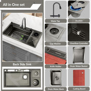 Plantex Sink for Kitchen/304 Grade Stainless Steel Waterfall sink