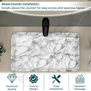 Plantex Ceramic Washbasin for Bathroom/Table Top Marble Finish Basin/Countertop Wash Basin for Home/hotel/Restaurant (24 x 13 x 5 Inch)